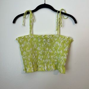 Cotton CandyLA neon yellow/green cheetah print bandeau top | size M